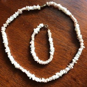 Coral necklace and bracelet set